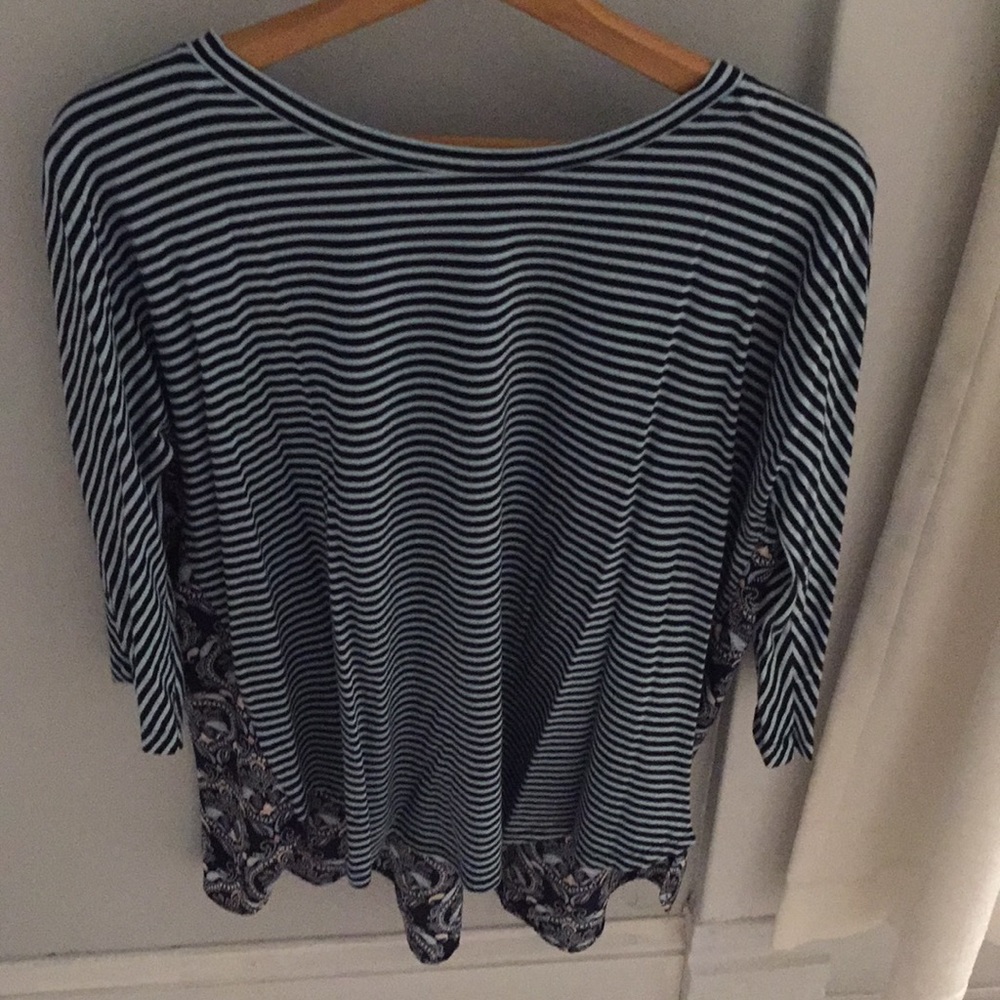 LOFT Maternity striped blouse with paisley back